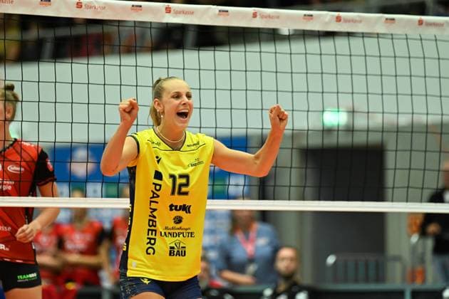 Hannah Kohn SSC Palmberg Schwerin, 12 Dresdner SC vs SSC Palmberg Schwerin, WT Energiesysteme Supercup, Volleyball Bundesliga Damen, Spielzeit 2025 2026, 04 10 2025 Dresdner SC vs SSC Palmberg Schwerin, WT Energiesysteme Supercup, Volleyball Bundesliga Damen, Spielzeit 2025 2026, 04 10 2025 Dresden Copyright: xEibner-Pressefoto xHoepnerx EP_PHR
