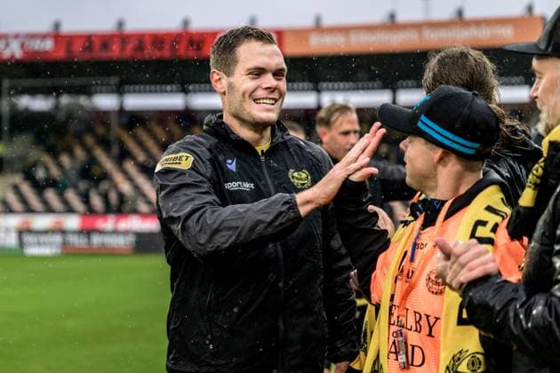 251004 Mjällbys Jacob Bergström before the football match in the Allsvenskan between Mjällby and Elfsborg on October 4, 2025 in Hällevik  Copyright: MATHILDAxSCHULER BB251004MA164