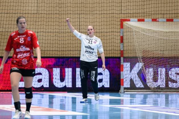 Laura, Kuske TW, Thueringer HC, 11 , Julie, Holm Rueckraum, Thueringer HC, 8 GER, Thueringen, Thueringer HC vs Sport Union Neckarsulm, Alsco Handball Bundesliga Frauen, 1 Handballbundesliga Frauen, Handball, 4 Spieltag, Season 2025 2026, 04 10 2025 GER, Thuringia, Thueringer HC vs Sport Union Neckarsulm, Alsco Handball Bundesliga Frauen, 1 Handballbundesliga Frauen, Handball, Matchday 4, Season 2025 2026, 04 10 2025 Bad Langensalza Copyright: xEibner-Pressefoto MartinxHerbstx EP_MHT