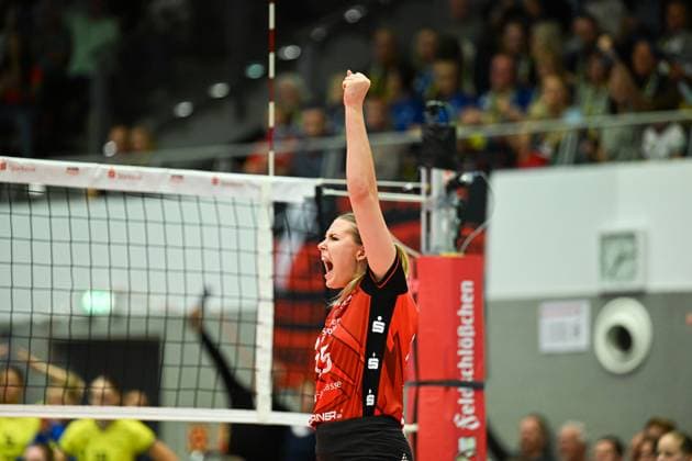 Marta Kamelija Levinska Dresdner SC, 15 Dresdner SC vs SSC Palmberg Schwerin, WT Energiesysteme Supercup, Volleyball Bundesliga Damen, Spielzeit 2025 2026, 04 10 2025 Dresdner SC vs SSC Palmberg Schwerin, WT Energiesysteme Supercup, Volleyball Bundesliga Damen, Spielzeit 2025 2026, 04 10 2025 Dresden Copyright: xEibner-Pressefoto xHoepnerx EP_PHR