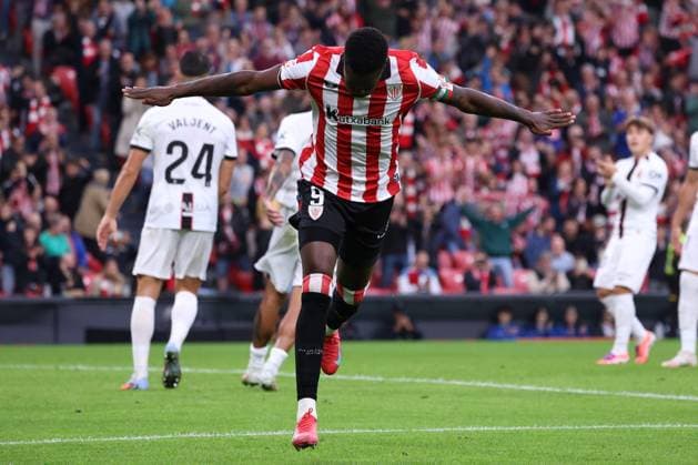 Athletic Club Bilbao v Mallorca - La Liga BILBAO, SPAIN - OCTOBER 4: Inaki Williams of Athletic Club Bilbao celebrates after scoring a goal during La Liga week 8 football match between Athletic Club Bilbao and Mallorca at San Mames Stadium in Bilbao, Spain on October 4, 2025. Pablo Garcia Anadolu Bilbao Spain. Editorial use only. Please get in touch for any other usage.  Copyright: x2025xAnadoluxPabloxGarciax