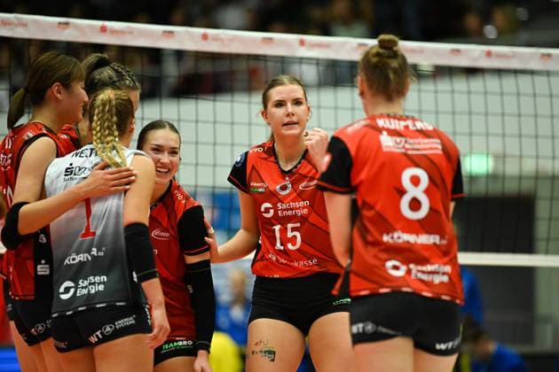 Marta Kamelija Levinska Dresdner SC, 15 Dresdner SC vs SSC Palmberg Schwerin, WT Energiesysteme Supercup, Volleyball Bundesliga Damen, Spielzeit 2025 2026, 04 10 2025 Dresdner SC vs SSC Palmberg Schwerin, WT Energiesysteme Supercup, Volleyball Bundesliga Damen, Spielzeit 2025 2026, 04 10 2025 Dresden Copyright: xEibner-Pressefoto xHoepnerx EP_PHR