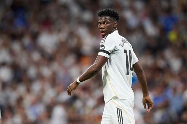 Aurelien Tchouameni (Real Madrid CF) looks on during the LaLiga EA Sports match between Real Madrid v Villarreal CF at Santiago BernabÃ u on October 4, 2025 in Madrid, Spain. (Photo by Manu Reino DeFodi Images) Aurelien Tchouameni Real Madrid CF looks on during the LaLiga EA Sports match between Real Madrid v Villarreal CF at Santiago BernabÃ u on October 4, 2025 in Madrid, Spain Photo by Manu Reino DeFodi Images