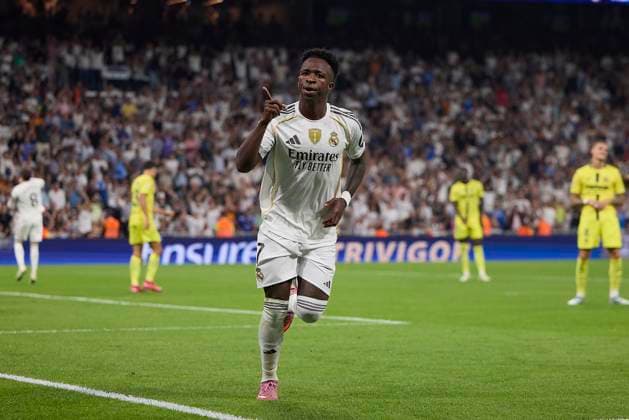 Vinicius Jr (Real Madrid CF) celebrates after scoring his team?s first goal during the LaLiga EA Sports match between Real Madrid v Villarreal CF at Santiago BernabÃ u on October 4, 2025 in Madrid, Spain. (Photo by Manu Reino DeFodi Images) Vinicius Jr Real Madrid CF celebrates after scoring his team?s first goal during the LaLiga EA Sports match between Real Madrid v Villarreal CF at Santiago BernabÃ u on October 4, 2025 in Madrid, Spain Photo by Manu Reino DeFodi Images