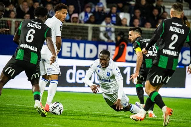 FOOTBALL : AJ Auxerre vs RC Lens - Ligue 1 - JournÃ e 7 - 04 10 2025 Lamine Sy (AJ Auxerre) AuxerreFrance  Copyright: xBaptistexAutissierx