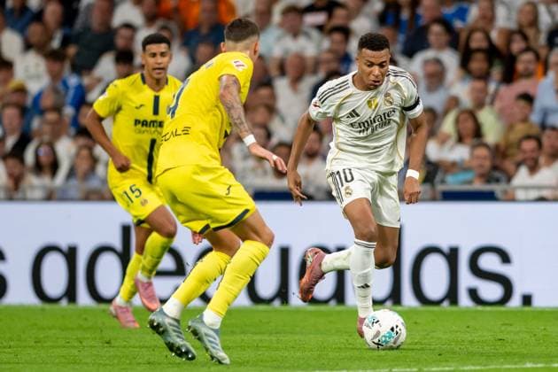 REAL MADRID CF v VILLARREAL CF. LA LIGA 2025 2026. ROUND 8. Real Madrid CF™s Kylian Mbappe during La Liga match. October 4, 2025. (ALTERPHOTOS Jorge Ropero) MadridSpain  Copyright: xJorgexRoperox
