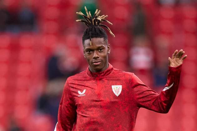 Athletic Club v RCD Mallorca - LaLiga EA Sports Nico Williams of Athletic Club reacts prior to the LaLiga EA Sports match between Athletic Club and RCD Mallorca at San Mames on October 4, 2025, in Bilbao, Spain. Bilbao San Mames Basque Country Spain RL_ATHvRCDM_000012 Copyright: xRicardoxLarreinax