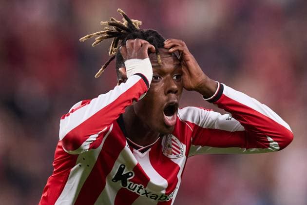 Athletic Club v RCD Mallorca - LaLiga EA Sports Nico Williams of Athletic Club reacts during the LaLiga EA Sports match between Athletic Club and RCD Mallorca at San Mames on October 4, 2025, in Bilbao, Spain. Bilbao San Mames Basque Country Spain RL_ATHvRCDM_000135 Copyright: xRicardoxLarreinax