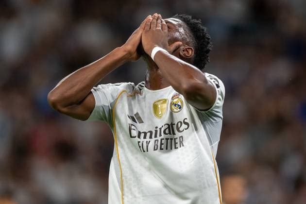 Real Madrid CF™s Vinicius Junior dejected during La Liga match. October 4, 2025. (2025100474)
