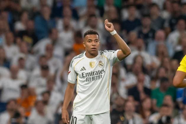 Real Madrid CF™s Kylian Mbappe during La Liga match. October 4, 2025. (20251004177)