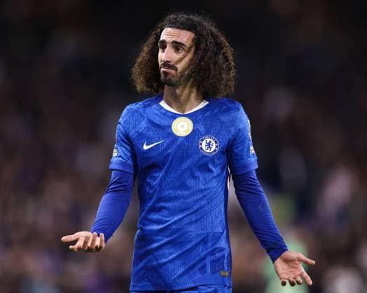 Chelsea gegen Liverpool 04. Oktober 2025, London Premier League Fußball Chelsea gegen Liverpool Marc Cucurella von Chelsea Foto Jacques Feeney Abseits London UK  Copyright: xJacquesxFeeneyx xOffsidexOffside
