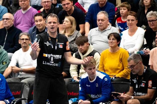 Matthias Flohr, HBW Balingen Weilstetten, Coach , HBW Balingen Weilstetten vs HSG Nordhorn Lingen, Handball, 2 Bundesliga, Matchday 6, Season 2025 2026, 04 10 2025 Eibner Pressefoto Andreas Ulmer HBW Balingen Weilstetten vs HSG Nordhorn Lingen, Handball, 2 Bundesliga, Matchday 6, Season 2025 2026, 04 10 2025 Balingen Copyright: xEibner-Pressefoto AndreasxUlmerx EP_AUR