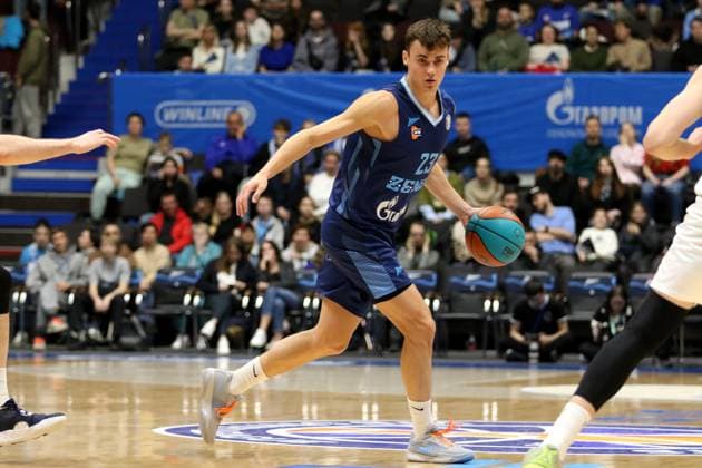 October 4, 2025, Saint Petersburg, Russia: Nenad Dimitrijevic (23) of Zenit seen in action during the VTB United League basketball match, Regular Season, between Zenit Saint Petersburg and UNICS Kazan at kck Arena . Final score; Zenit 77:104 UNICS Kazan. Saint Petersburg Russia - ZUMAs197 20251004_aaa_s197_428 Copyright: xMaksimxKonstantinovx