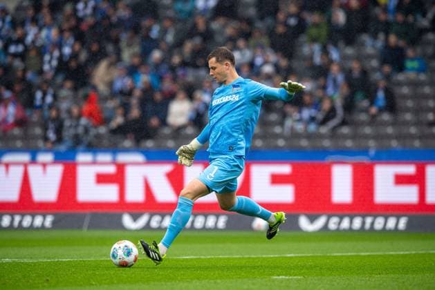 Soccer, Men, Season 2025 2026, 2 Bundesliga 8 Matchday , Hertha BSC SC Preußen Münster, Goalkeeper Tjark Ernst Hertha BSC , 04 10 2025, Copyright: xSebastianxRäppold MatthiasxKochx