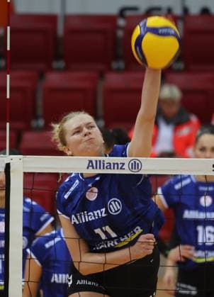 Stuttgart , Volleyball Hummel Cup Allianz MTV Stuttgart vs Viteos NUC Neuchatel , Pauline Martin Allianz