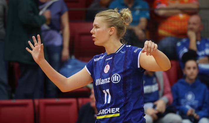 Stuttgart , Volleyball Hummel Cup Allianz MTV Stuttgart vs Viteos NUC Neuchatel , Pauline Martin Allianz