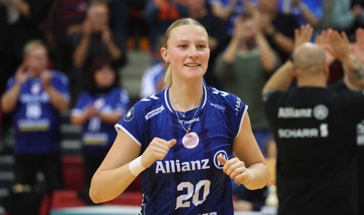 Stuttgart , Volleyball Hummel Cup Allianz MTV Stuttgart vs Viteos NUC Neuchatel , Marie Steinhilber Allianz