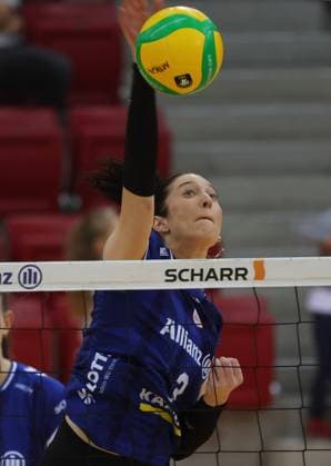Stuttgart , Volleyball Hummel Cup Allianz MTV Stuttgart vs Viteos NUC Neuchatel , Jasmine Gross Allianz