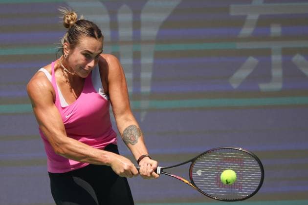 WUHAN, CHINA - OCTOBER 05: Aryna Sabalenka of Belarus attends a training session on day 2 of 2025 Wuhan Open on October 5, 2025 in Wuhan, Hubei Province of China.  Copyright: xVCGx 111595175160