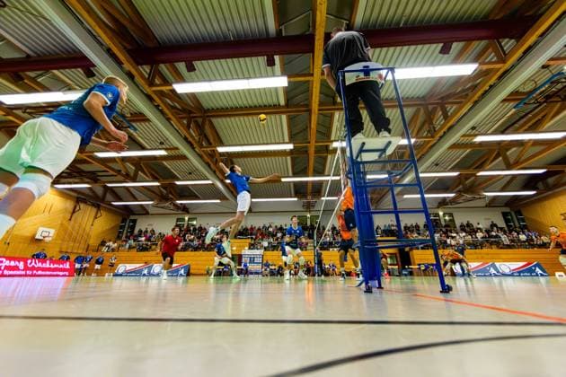 04 10 2025, GER, Volleyball, 2 BL Maenner Sued, Season 2025 2026, Blue Volleys Gotha TSV 1860 Muehldorf a Inn Christoph Assmann Blue Volleys Gotha 99867 Gotha Sporthalle Sportanlage Ernesti Thüringen Germany
