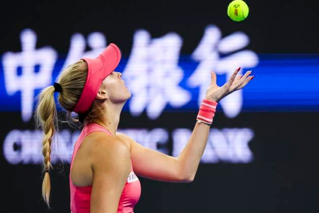 BEIJING, CHINA - OCTOBER 05: Miyu Kato (not in the picture) of Japan and Fanny Stollar of Hungary reacts in the Women s Doubles Final match against Sara Errani and Jasmine Paolini of Italy on day 14 of the 2025 China Open at the National Tennis Center on October 5, 2025 in Beijing, China.  Copyright: xVCGx 111595194261
