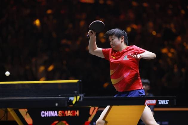 BEIJING, CHINA - OCTOBER 05: Sun Yingsha of China competes in the Women s Singles Final match against Wang Manyu of China on day 11 of the WTT China Smash 2025 at Shougang Park on October 5, 2025 in Beijing, China.  Copyright: xVCGx 111595202670