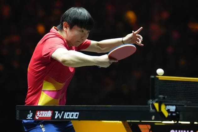 BEIJING, CHINA - OCTOBER 05: Sun Yingsha of China competes in the Women s Singles Final match against Wang Manyu of China on day 11 of the WTT China Smash 2025 at Shougang Park on October 5, 2025 in Beijing, China.  Copyright: xVCGx 111595205619