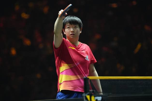 BEIJING, CHINA - OCTOBER 05: Sun Yingsha of China reacts in the Women s Singles Final match against Wang Manyu of China on day 11 of the WTT China Smash 2025 at Shougang Park on October 5, 2025 in Beijing, China.  Copyright: xVCGx 111595205615