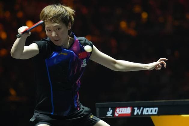 BEIJING, CHINA - OCTOBER 05: Wang Manyu of China competes in the Women s Singles Final match against Sun Yingsha of China on day 11 of the WTT China Smash 2025 at Shougang Park on October 5, 2025 in Beijing, China.  Copyright: xVCGx 111595205607