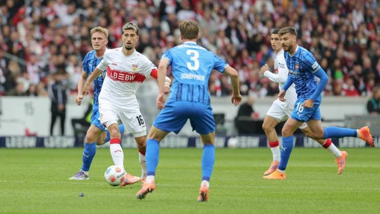 Stuttgart , Bundesliga Football VfB Stuttgart vs 1 FC Heidenheim, Atakan Karazor VfB According to the regulations of the DFL German Football League, it is prohibited to use or have used photographs taken in the stadium and or of the match in the form of sequential images and or video-like photo series
