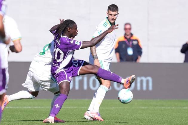 Fiorentina s Moise Kean during the Serie A EniLive soccer match between Fiorentina and Roma at the Artemio Franchi stadium in Florence, Italy - Sunday October 5, 2025 - Soccer ( Photo by Alfredo Falcone LaPresse )  Copyright: xAlfredoxFalcone LaPressex