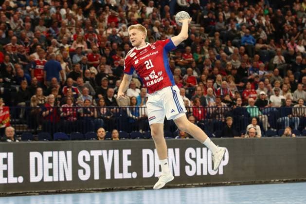 05 10 2025, xtgx, Handball Sport Verein SC Magdeburg v l Ferderik Bo Andersen Hamburg, 21 throws goal, Torschuetze, erzielt Tor, Treffer, scores the goal Hamburg