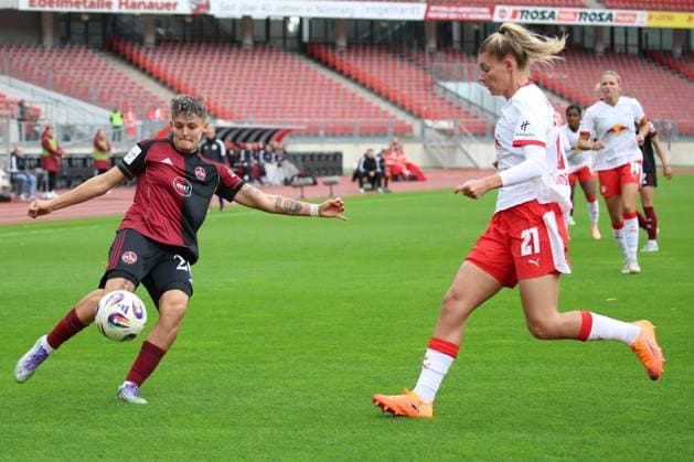 05 10 2025 Soccer Season 2025 2026 1 Google Pixel Women Bundesliga 05 Matchday 1 FC Nürnberg FCN Club Clubfrauen RB Leipzig Sportfoto Zink DCDE xdcxdex Aneta Polaskova 26, 1 FC Nürnberg FCN , Marlene Müller 27, RB Leipzig