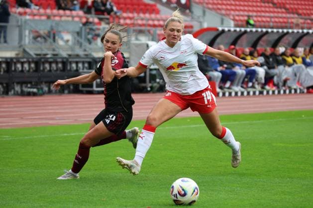 05 10 2025 Soccer season 2025 2026 1 Google Pixel Women Bundesliga 05 Matchday 1 FC Nürnberg FCN Club Clubfrauen RB Leipzig Sportfoto Zink DCDE xdcxdex Sanja Homann 19, 1 FC Nürnberg FCN , Marleen Schimmer 14, RB Leipzig