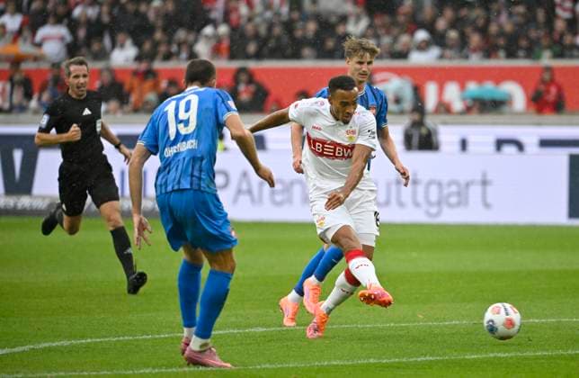 Goal kick Action Goal chance Jamie Leweling VfB Stuttgart 18 Jonas Foehrenbach 1 FC Heidenheim 1846 FCH 19 Referee Referee Tobias Stieler VfB Stuttgart vs 1 FC Heidenheim FCH 05 10 2025 DFL REGULATIONS PROHIBIT ANY USE OF PHOTOGRAPHS AS IMAGE SEQUENCES AND OR QUASI VIDEO VfB Stuttgart vs 1 FC Heidenheim FCH