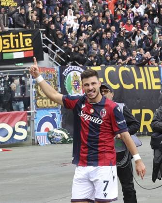 CALCIO - Serie A - Bologna FC vs Pisa SC Riccardo Orsolini of Bologna FC. celebrates after scoring during Bologna BFC vs Pisa SC, 6Â° Serie A Enilive 2025-26 game at Renato Dall Ara stadium in Bologna (BO), Italy, on October 05, 2025. Bologna Italy  Copyright: xIPAxSport ABACAx