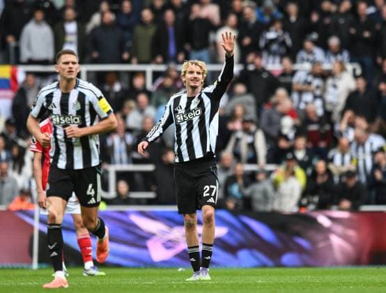 Nick Woltemade of Newcastle United celebrates scoring their second goal Newcastle United v Nottingham Forest, Premier League, Football, St James Park, Newcastle, UK - 05 Oct 2025Newcastle St James Park United Kingdom EDITORIAL USE ONLY No use with unauthorised audio, video, data, fixture lists, club league logos or live services. Online in-match use limited to 120 images, no video emulation. No use in betting, games or single club league player publications. Copyright: xRichardxLee Shutterstockx 15515863bk