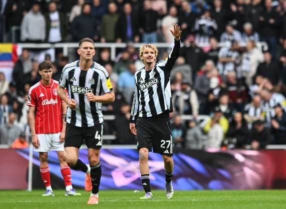 Nick Woltemade of Newcastle United celebrates scoring their second goal Newcastle United v Nottingham Forest, Premier League, Football, St James Park, Newcastle, UK - 05 Oct 2025Newcastle St James Park United Kingdom EDITORIAL USE ONLY No use with unauthorised audio, video, data, fixture lists, club league logos or live services. Online in-match use limited to 120 images, no video emulation. No use in betting, games or single club league player publications. Copyright: xRichardxLee Shutterstockx 15515863bl
