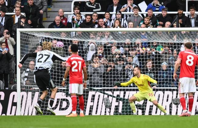 Nick Woltemade of Newcastle United scores their second goal Newcastle United v Nottingham Forest, Premier League, Football, St James Park, Newcastle, UK - 05 Oct 2025Newcastle St James Park United Kingdom EDITORIAL USE ONLY No use with unauthorised audio, video, data, fixture lists, club league logos or live services. Online in-match use limited to 120 images, no video emulation. No use in betting, games or single club league player publications. Copyright: xRichardxLee Shutterstockx 15515863br