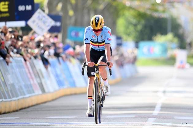 UEC 2025 Road European Championship, EM, Europameisterschaft Drome-Ardeche 05 10 2025 GUILHERAND-GRANGES, FRANCE - OCTOBER 05 : Evenepoel Remco (Belgium) during the Men Elite cycling road race of the 2025 UEC Road European Championship Drome-Ardeche 10th edition an UCI Continental Championships cycling race of 202.5 km with start in Privas and finish in Guilherand-Granges on October 5, 2025 in Guilherand-Granges, France, 05 10 2025 Guilherand-Granges France  Copyright: xVincentxKalutx
