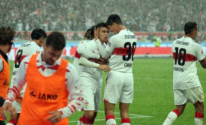05 10 25 VfB Stuttgart 1 FC Heidenheim Germany, Stuttgart, 05 10 2025, Football, Bundesliga, VfB Stuttgart 1 FC Heidenheim Bilal El Khannouss VfB Stuttgart Jubel Tor 1 0 El Khannouss