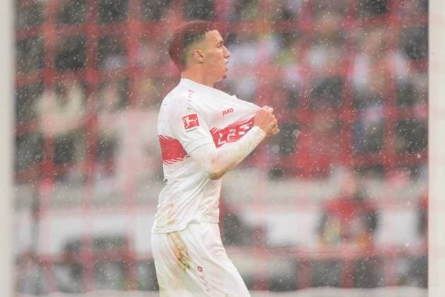 Soccer, 1 Bundesliga, 20251005, VfB Stuttgart 1 FC Heidenheim 1846 In the picture Bilal EL KHANNOUSS Stuttgart, 11 goal cheers cheers goal 1 0 Stuttgart MHP Arena Baden Württemberg Germany Copyright: Passion2Press MarkusxFischerx