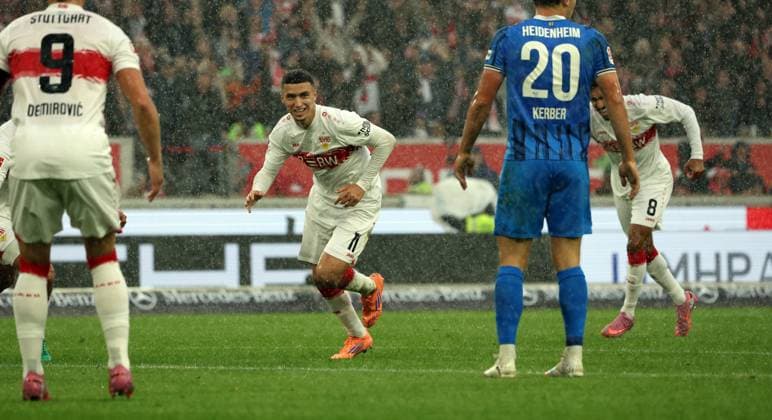 05 10 25 VfB Stuttgart 1 FC Heidenheim Germany, Stuttgart, 05 10 2025, Football, Bundesliga, VfB Stuttgart 1 FC Heidenheim Bilal El Khannouss VfB Stuttgart Jubel Tor 1 0 El Khannouss