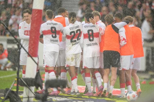 Soccer, 1 Bundesliga, 20251005, VfB Stuttgart 1 FC Heidenheim 1846 In the picture Stuttgart goal celebration cheers goal 1 0 Stuttgart MHP Arena Baden Württemberg Germany Copyright: Passion2Press MarkusxFischerx