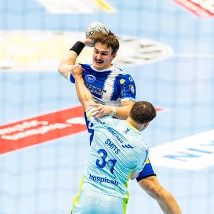 05 10 2025, GER, Handball, Men, Season 25 26, Daikin 1 Bl, 7 Matchday ThSV Eisenach VfL Gummersbach Kay Smits VfL Gummerbach , Felix Aellen ThSV Eisenach,22 99817 Eisenach Werner Assmann Halle Am Sportp Thueringen Germany