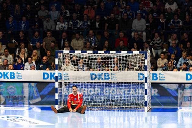 05 10 2025, GER, Handball, Men, Season 25 26, Daikin 1 Bl, 7 Matchday ThSV Eisenach VfL Gummersbach Silvio Heinevetter ThSV Eisenach,12 99817 Eisenach Werner Assmann Halle Am Sportp Thueringen Germany