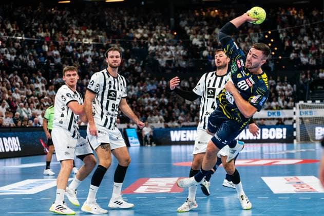 Jannik Kohlbacher Rhein Neckar Loewen, 80 throw goal, GER, THW Kiel vs Rhein Neckar Loewen, Handball, Bundesliga, Matchday 7, Season 2025 2026, 05 10 2025 GER, THW Kiel vs Rhein Neckar Loewen, Handball, Bundesliga, Matchday 7, Season 2025 2026, 05 10 2025 Kiel Copyright: xEibner-Pressefoto MaxxVincenx EP_MVN
