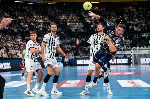 Jannik Kohlbacher Rhein Neckar Loewen, 80 throw goal, GER, THW Kiel vs Rhein Neckar Loewen, Handball, Bundesliga, Matchday 7, Season 2025 2026, 05 10 2025 GER, THW Kiel vs Rhein Neckar Loewen, Handball, Bundesliga, Matchday 7, Season 2025 2026, 05 10 2025 Kiel Copyright: xEibner-Pressefoto MaxxVincenx EP_MVN