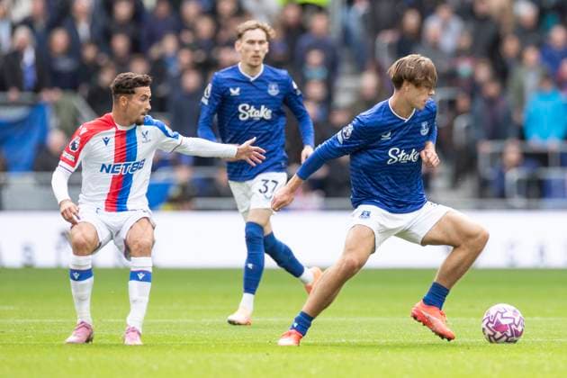 Everton v Crystal Palace - Premier League Tyler Dibling, 20, of Everton F.C. is in possession of the ball during the Premier League match between Everton and Crystal Palace at Hill Dickinson Stadium in Liverpool, England, on October 5, 2025. Liverpool Merseyside United Kingdom  Copyright: xMIxNewsx originalFilename:fletcher-evertonv251005_npXAI.jpg