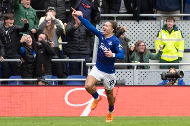 Everton v Crystal Palace - Premier League Jack Grealish of Everton F.C. celebrates his goal during the Premier League match between Everton and Crystal Palace at Hill Dickinson Stadium in Liverpool, England, on October 5, 2025. Liverpool Merseyside United Kingdom  Copyright: xMIxNewsx originalFilename:fletcher-evertonv251005_npXsP.jpg